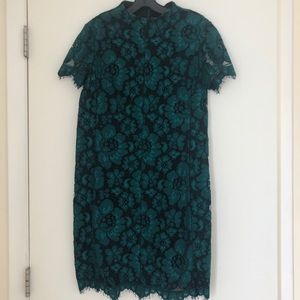 Betsey Johnson green/black lace bodycon dress